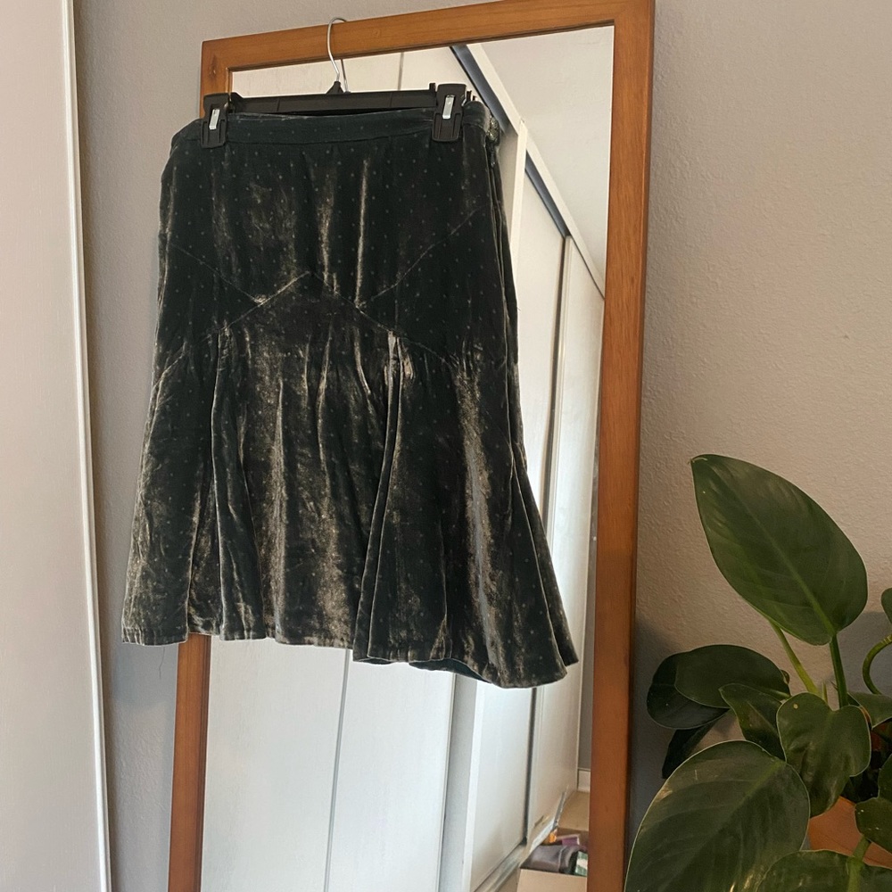 Vintage Marc Jacob’s Velvet Green Midi Skirt